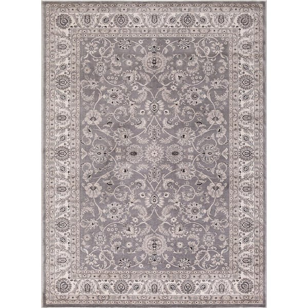 Concord Global Trading Kashan Bergama Gray 8 ft. x 10 ft. Area Rug ...