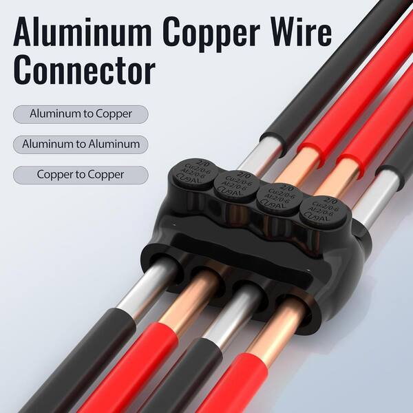 Ahfiwaso 2/0-6AWG Wire Range 4 Port Dual Entry Insulated Splice