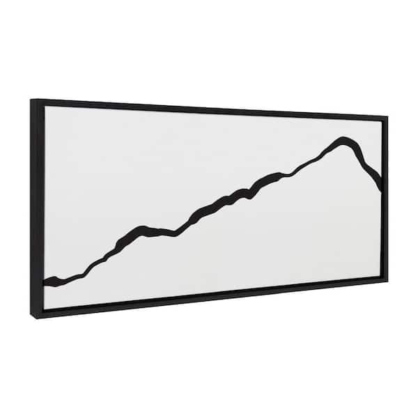 Kate and Laurel Sylvie Elevated Abstract Minimalist Mountain Landscape by the Creative Bunch Studio Framed Art Print 18 in. x 40 in.