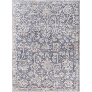 Eleni Dusty Blue Traditional 9 ft. x 12 ft. Indoor Area Rug