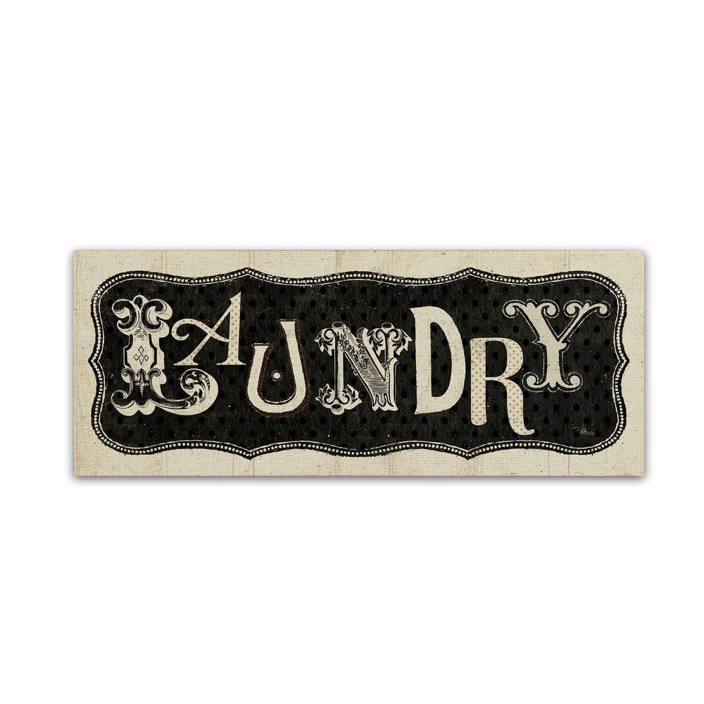 Black and White Canvas Laundry Sign Art