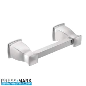 Hensley Pivoting Double Post Toilet Paper Holder with Press and Mark in Chrome