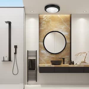 Decorative Matte Black 80 CFM Ceiling Bathroom Exhaust Fan with LED Light