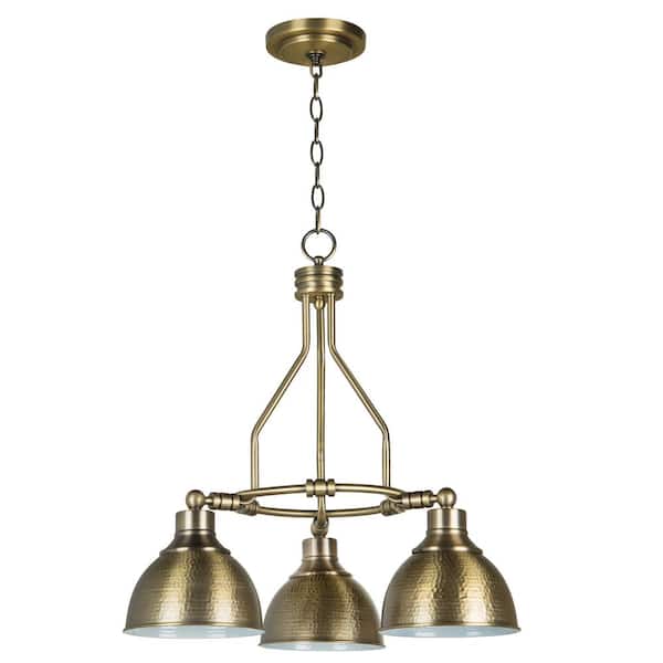CRAFTMADE Timarron 3-Light Down Chandelier in Legacy Brass Finish Chandelier Pendant for Kitchen/Dining/Foyer, No Bulbs Included