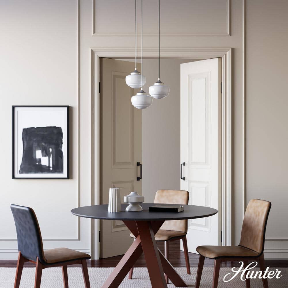 Saddle Creek Brushed Nickel 3-Light Schoolhouse Pendant