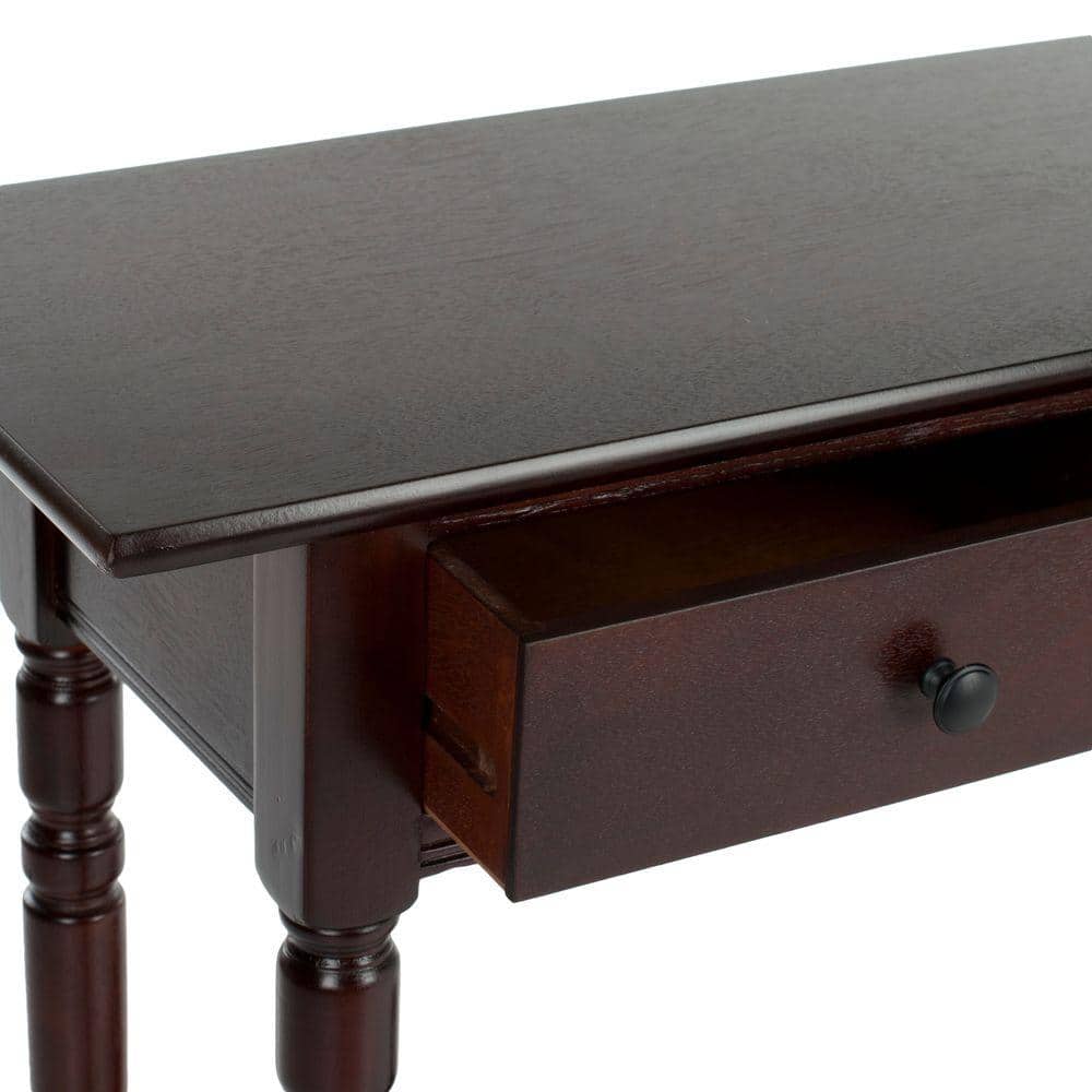 Transitional Dark Cherry Wood Console Table with Storage