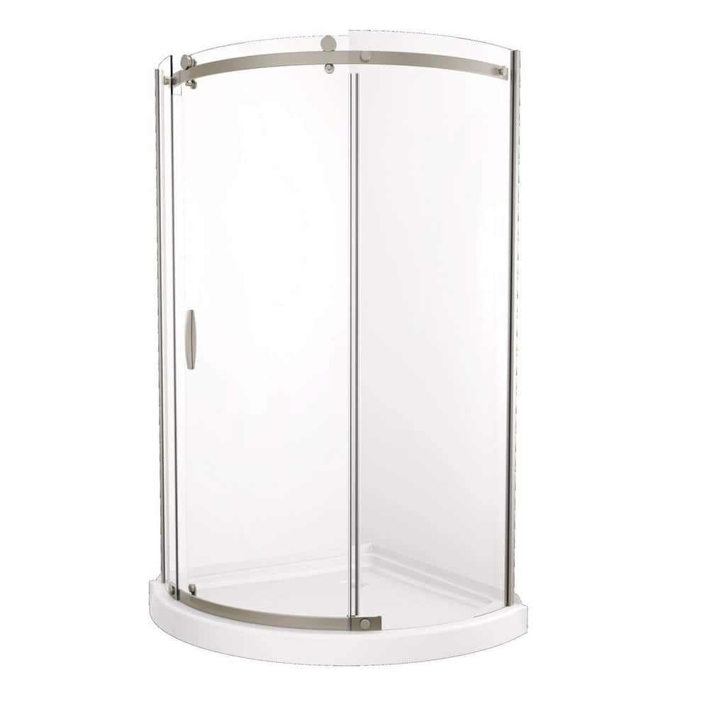 Delta 38 in. L x 38 in. W x 72 in. H Corner Shower Kit with Sliding