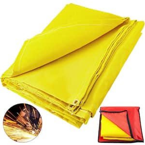 6 ft. x 10 ft. Welding Blanket Fiberglass Portable Fire Fireproof Mat Thermal Resistant Insulation With Carry Bag, Gold