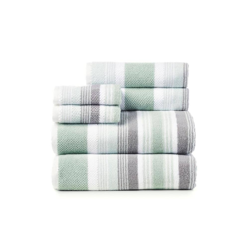 Caro Home 6-Piece Mineral Montauk Cotton Bath Towel Set 6PC21664T27302 ...