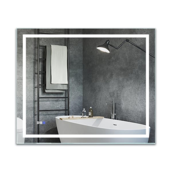 36 in. W x 30 in. H Large Rectangular Frameless Flush Wall AntiFog Ceiling Bathroom Vanity