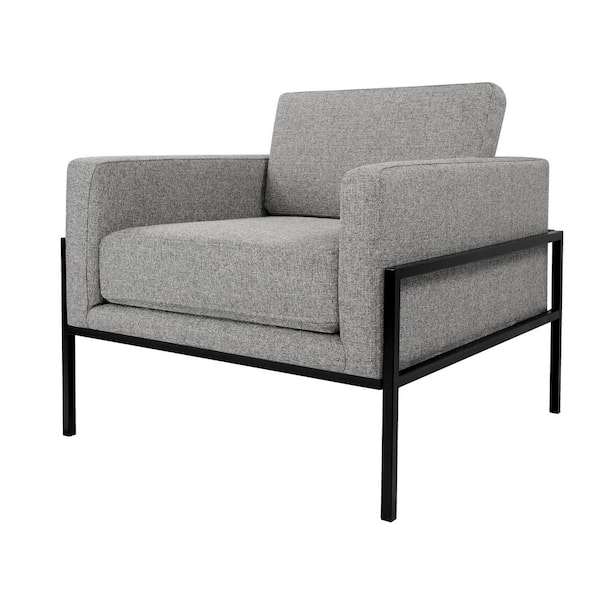 Homepop Sustainable Gray Woven Modern Metal Frame Accent Homepop Sustainable Gray Woven Modern Metal Frame Accent