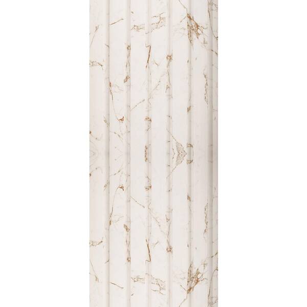 FROM PLAIN TO BEAUTIFUL IN HOURS Take Home Sample-Large Slats 1/2 in. x 0.25 ft. x 0.75 ft. White Decorative Glue-Up Foam Slat Wall Panel (1-Piece/Pack)