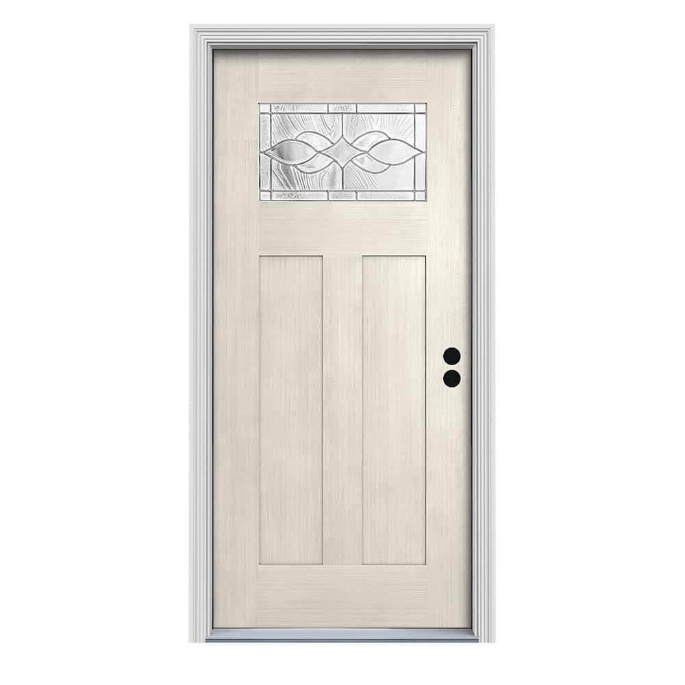 JELD-WEN 36 In. X 80 In. 1 Lite Craftsman Square Park Primed Left-Hand ...