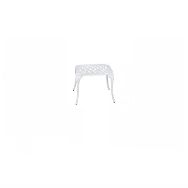 CASAINC White Antique Bronze Rectangle Aluminum 17 in. H Outdoor Coffee Table
