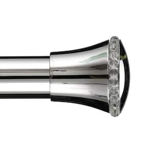 10 ft. Non-Telescoping 1-1/8 in. Single Curtain Rod with Rings in Chrome with Sileste Finial