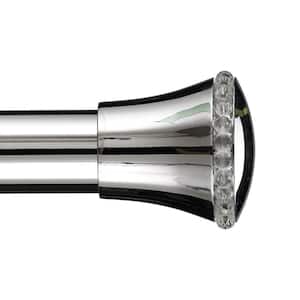 4 ft. Non-Telescoping 1-1/8 in. Single Curtain Rod with Rings in Chrome with Sileste Finial