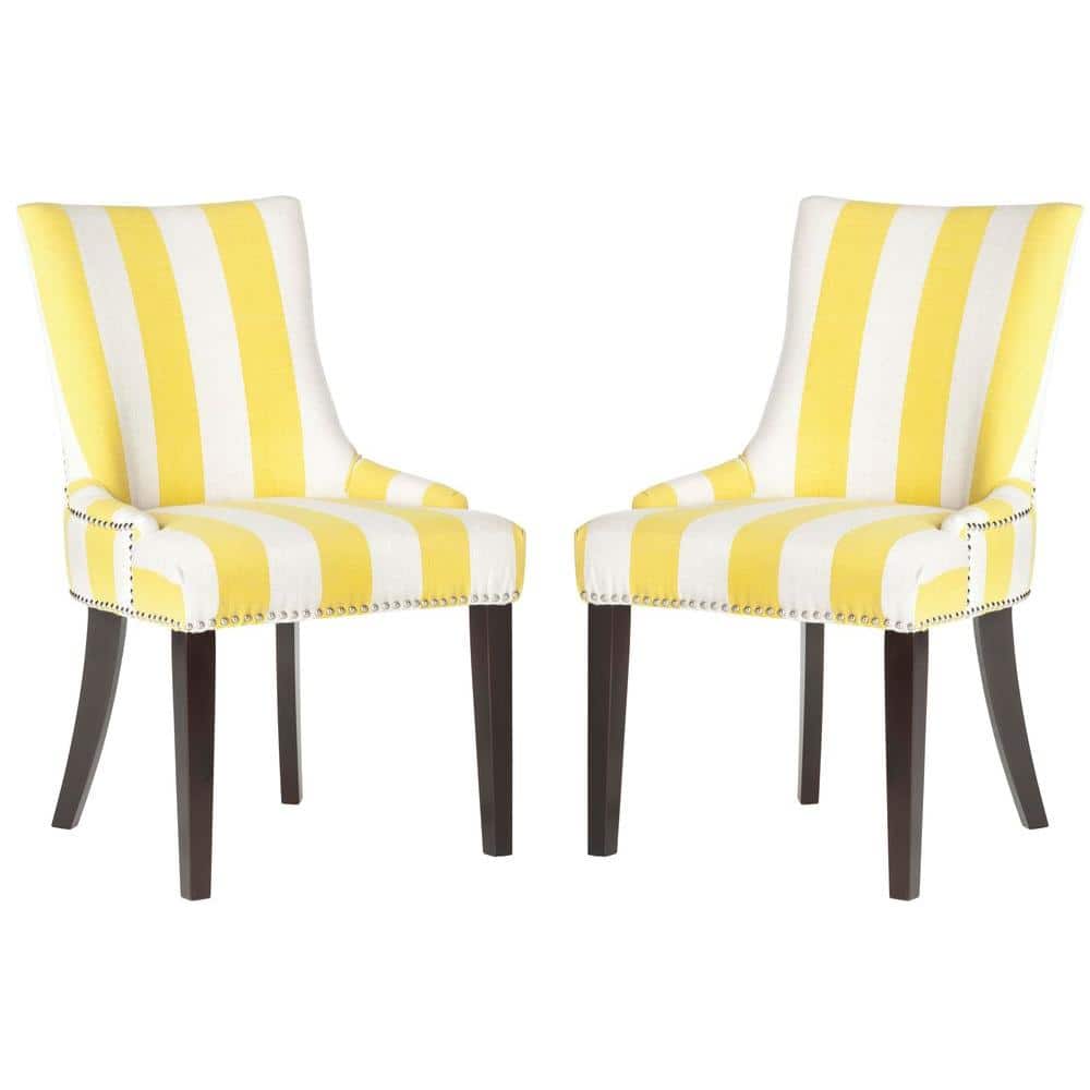 SAFAVIEH Lester Yellow/White Dining Chair (Set of 2) MCR4709AL-SET2 ...