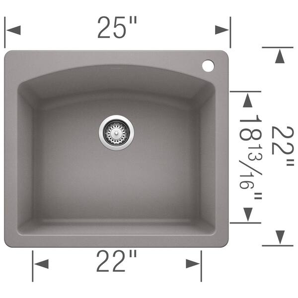 AKDY Matte Black Stainless Steel 25 in. x 22 in. Single Bowl Drop-In Kitchen  Sink with Accessories KS0517 - The Home Depot