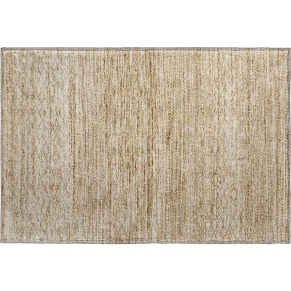 Mayfield Premium Machine Washable Abstract AMF2150 Beige 2 ft. x 3 ft. Accent Rug