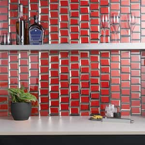 Aiga Glam Red 10.82 in. x 11.81 in. Polished Glass Wall Tile (0.88 Sq. Ft./Each)