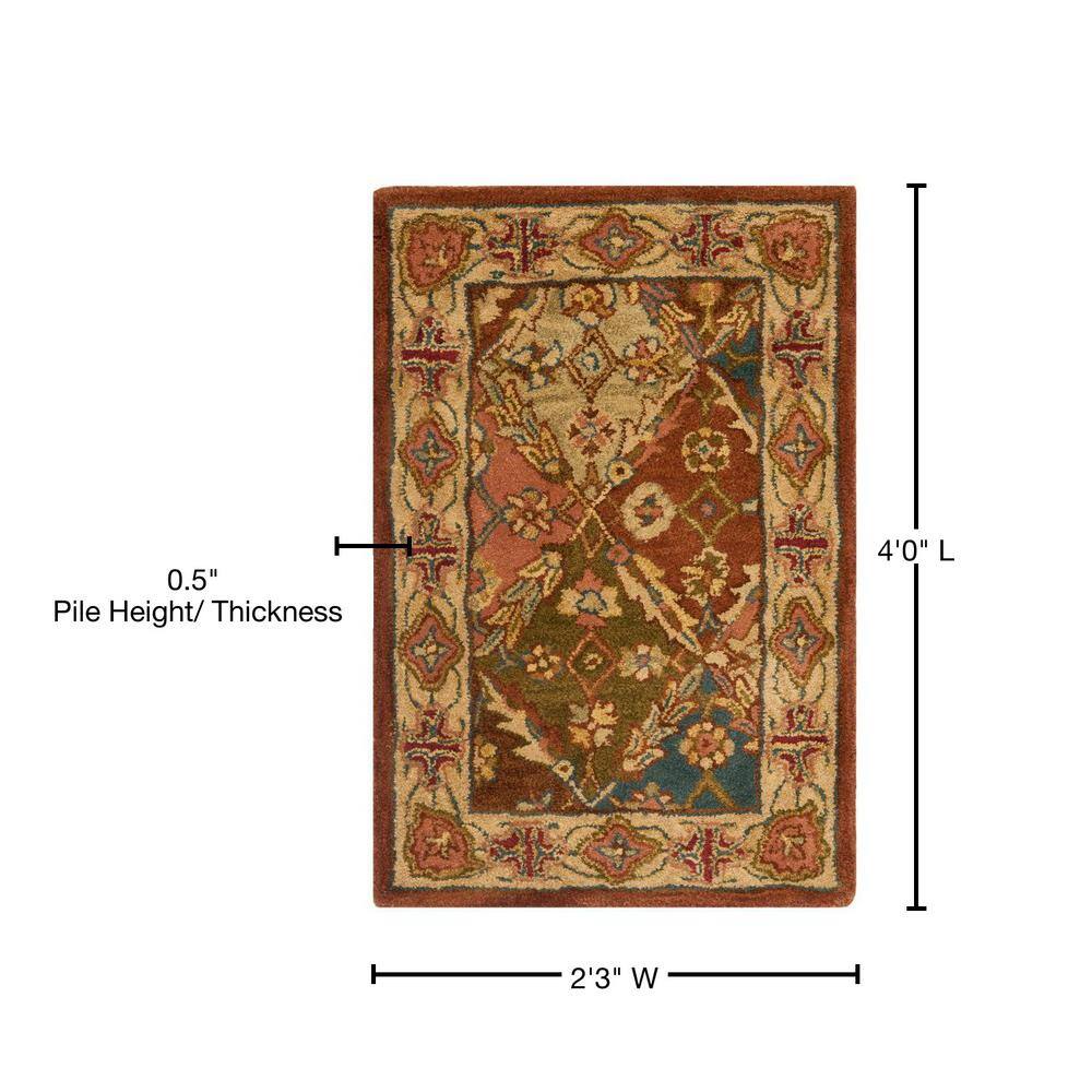 Heritage Beige and Multicolor Hand-Tufted Wool Area Rug