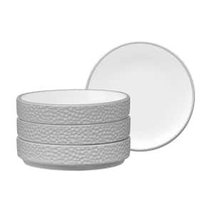 Colortex Stone Gray 3.75 in. Porcelain Mini Plates, (Set of 4)