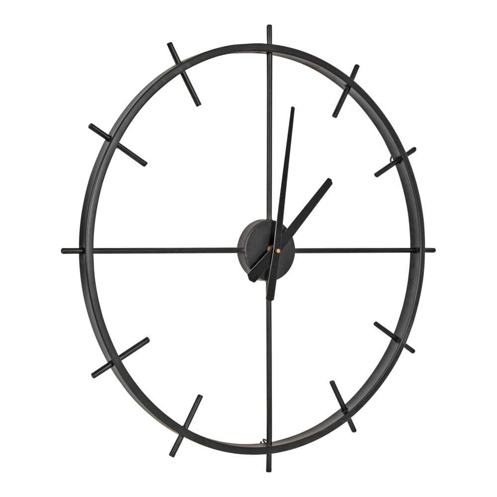 Isaac 26" Black Modern Metal Wall Clock