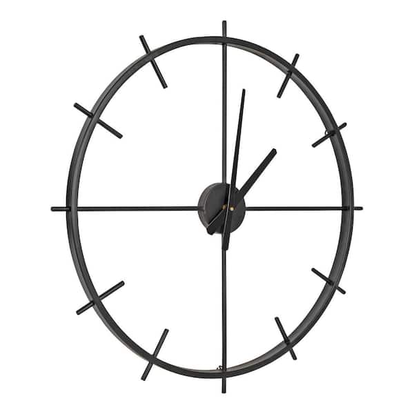 Kate and Laurel Isaac Black Modern Wall Clock