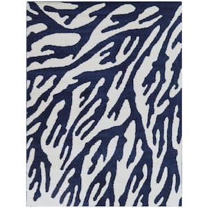 Sitwell Navy Blue 8 ft. x 10 ft. Floral Area Rug