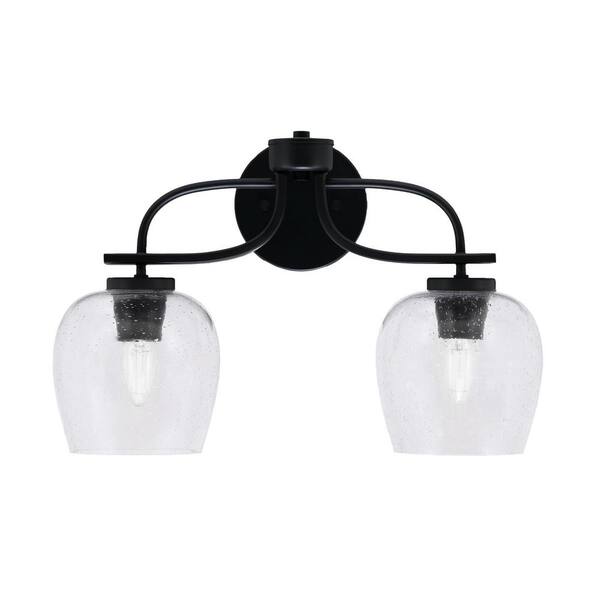 Unbranded Olympia 17.5 in. 2-Light Matte Black Vanity Light