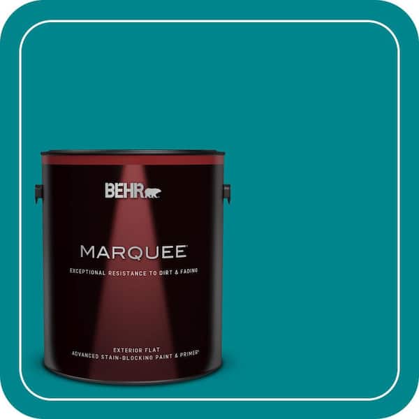 BEHR MARQUEE 1 gal. #500B-7 Tucson Teal Flat Exterior Paint & Primer
