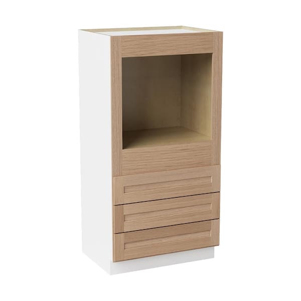 33 in. W x 24 in. D x 66 in. H Ready to Assemble Solid Wood Shaker Single Oven Kitchen Cabinet in Oak