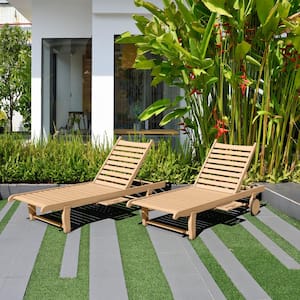 Cairo Teak Patio Chaise Loungers 2-Set