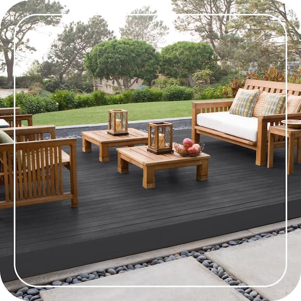 BEHR DECKplus 5 gal. #HDC-MD-04 Totally Black Solid Color