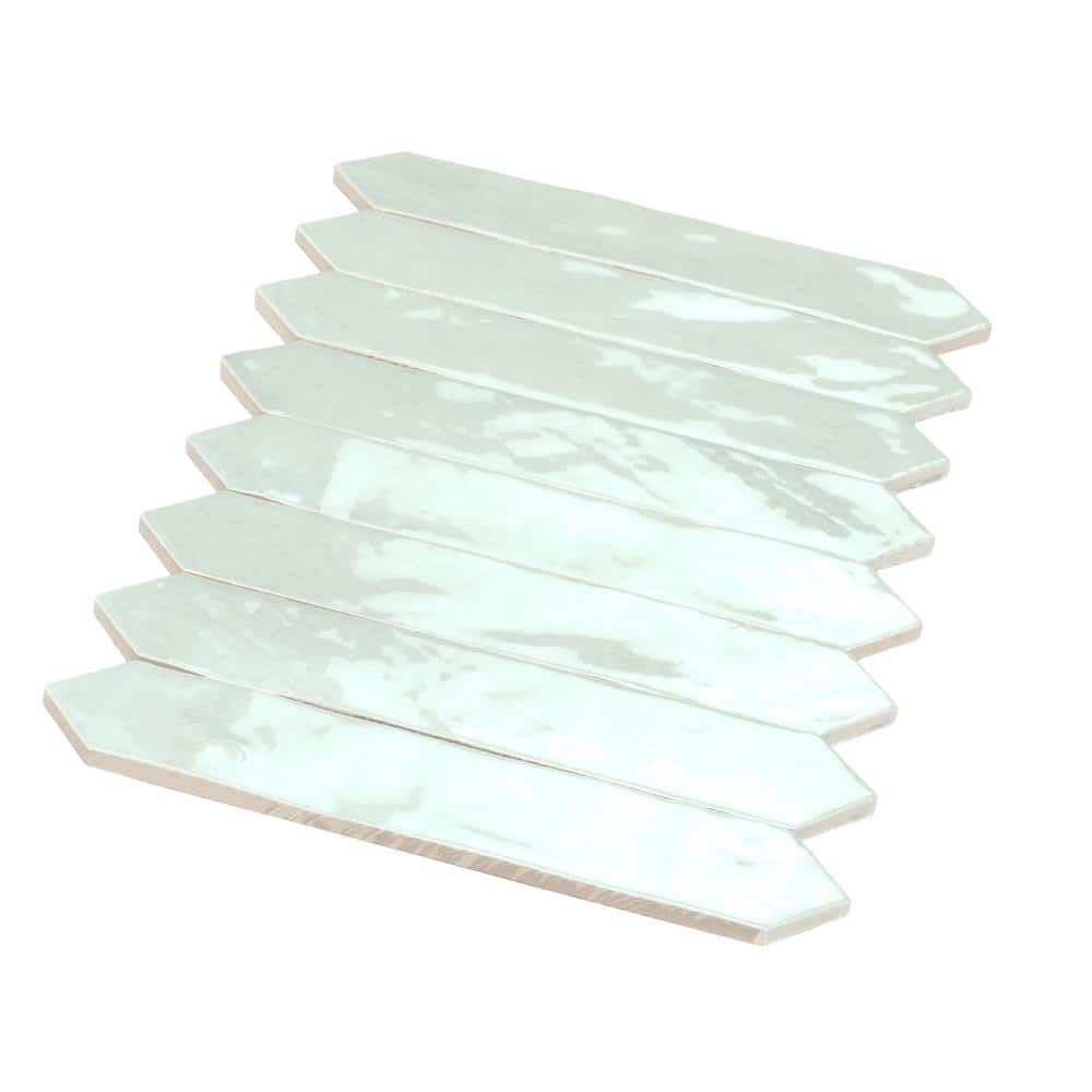 Pistachio Green Glossy Ceramic Picket Wall and Floor Tile