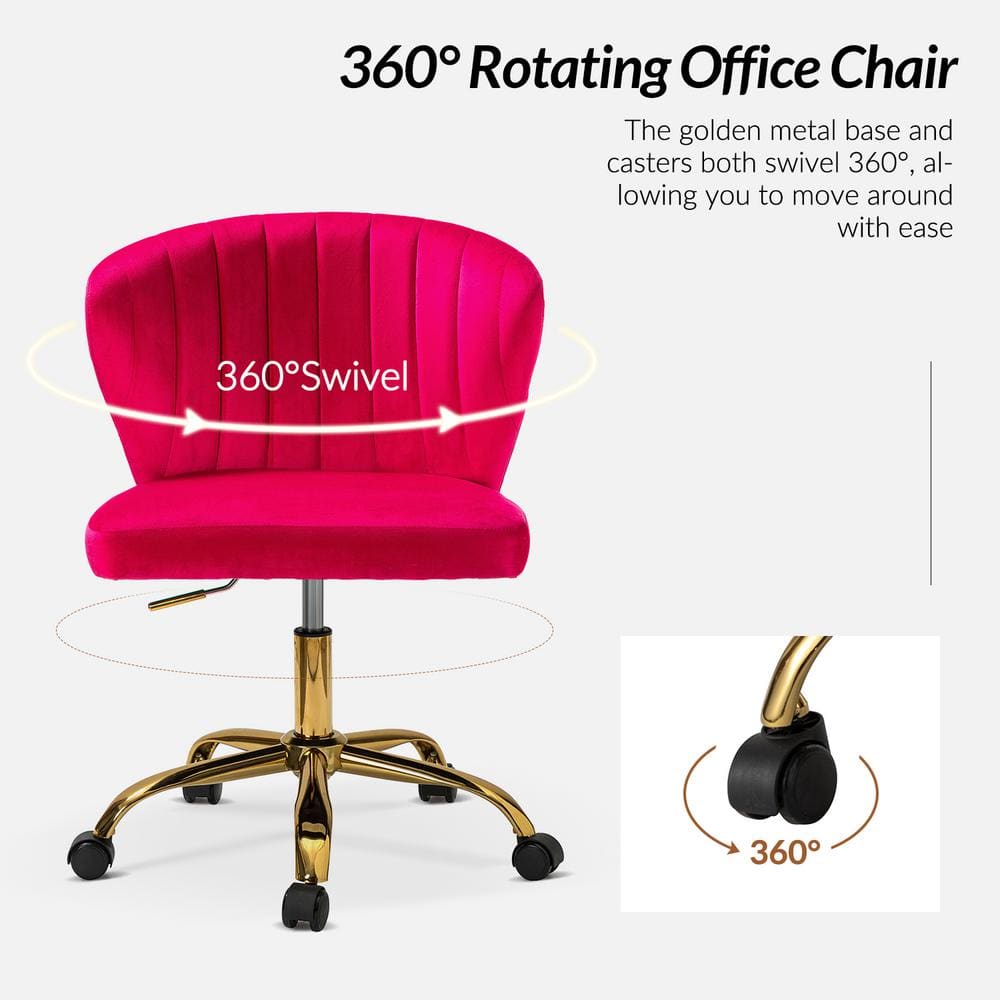 ErgoSwivel Light Fushia Fabric Task Chair with Adjustable Height