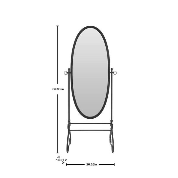 Stylewell Black Standing Oval Mirror, Home Depot Oval Mirror