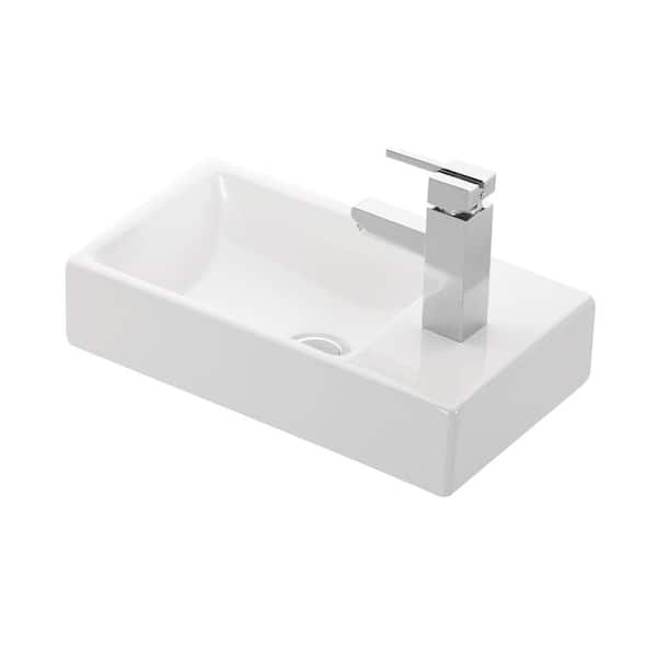 WS Bath Collections Wall Mount / Bathroom Vessel Sink in Ceramic White