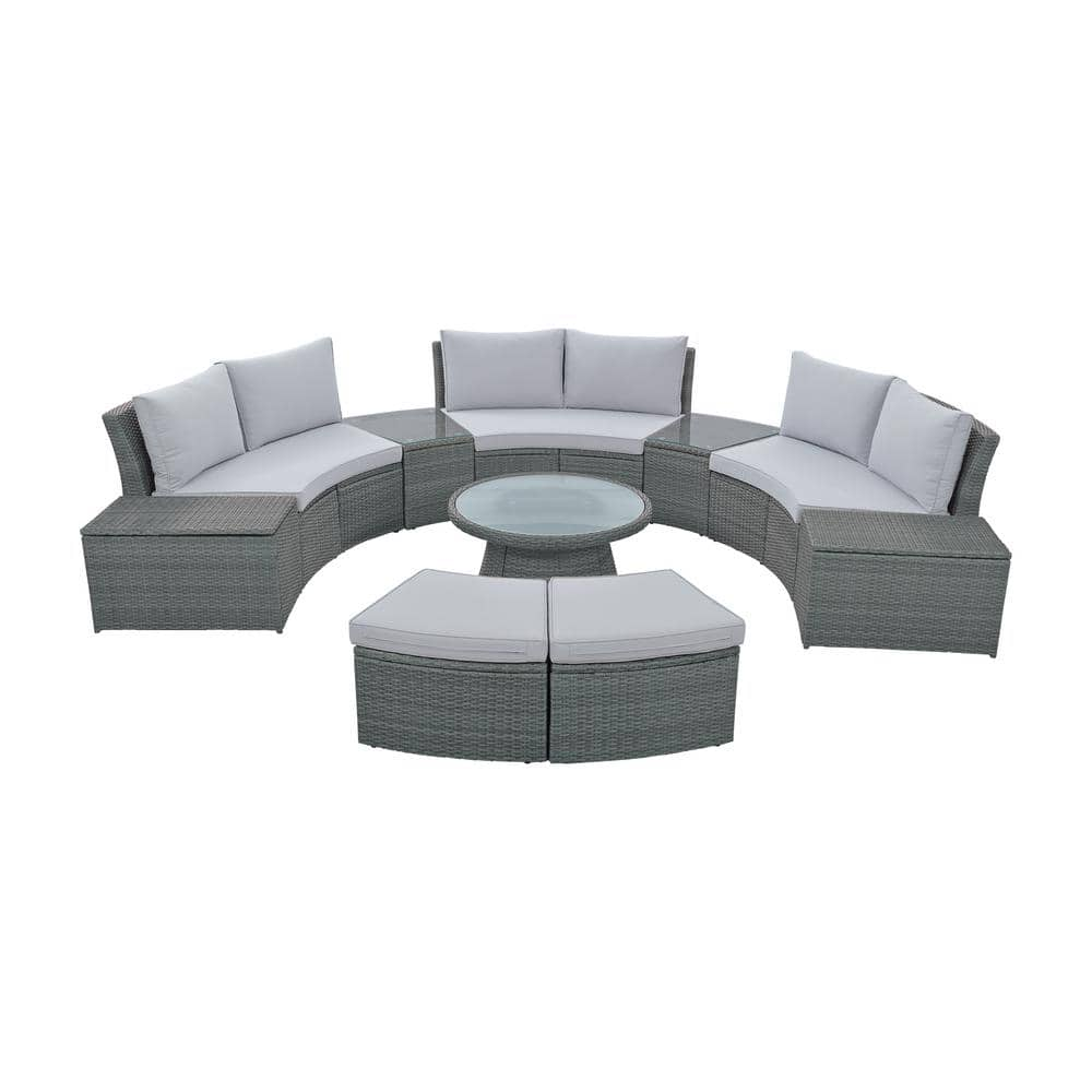 Light grey rattan 2025 effect corner sofa