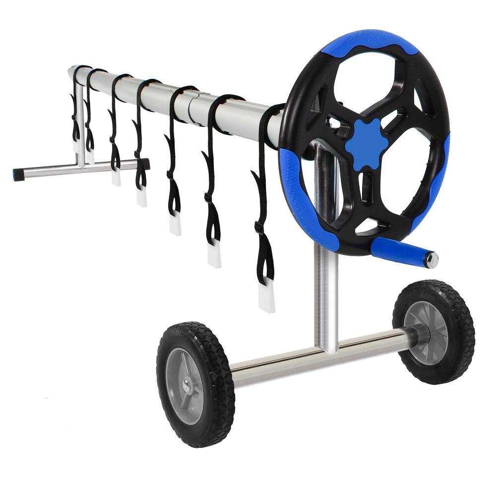 Winado 18 ft. Aluminum Inground Solar Cover Swimming Pool Cover Reel in