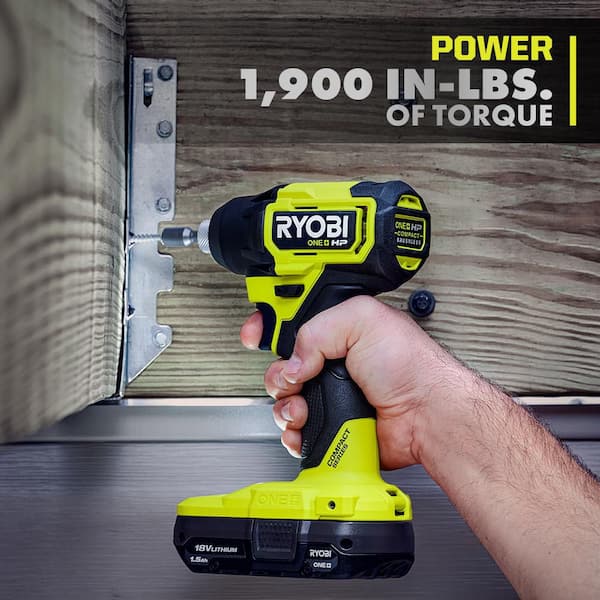 RYOBI - ONE+ HP 18V Brushless Cordless Compact 1/4 in. Hex Impact Driver Kit with (2) 1.5 Ah Batteries and Charger