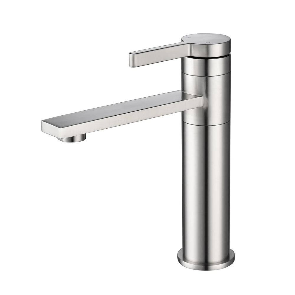 Single Handle Bathroom Sink Faucet with Simple Rounded Design and Easy Installation in Brushed Nickel price history on PriceWatchPro