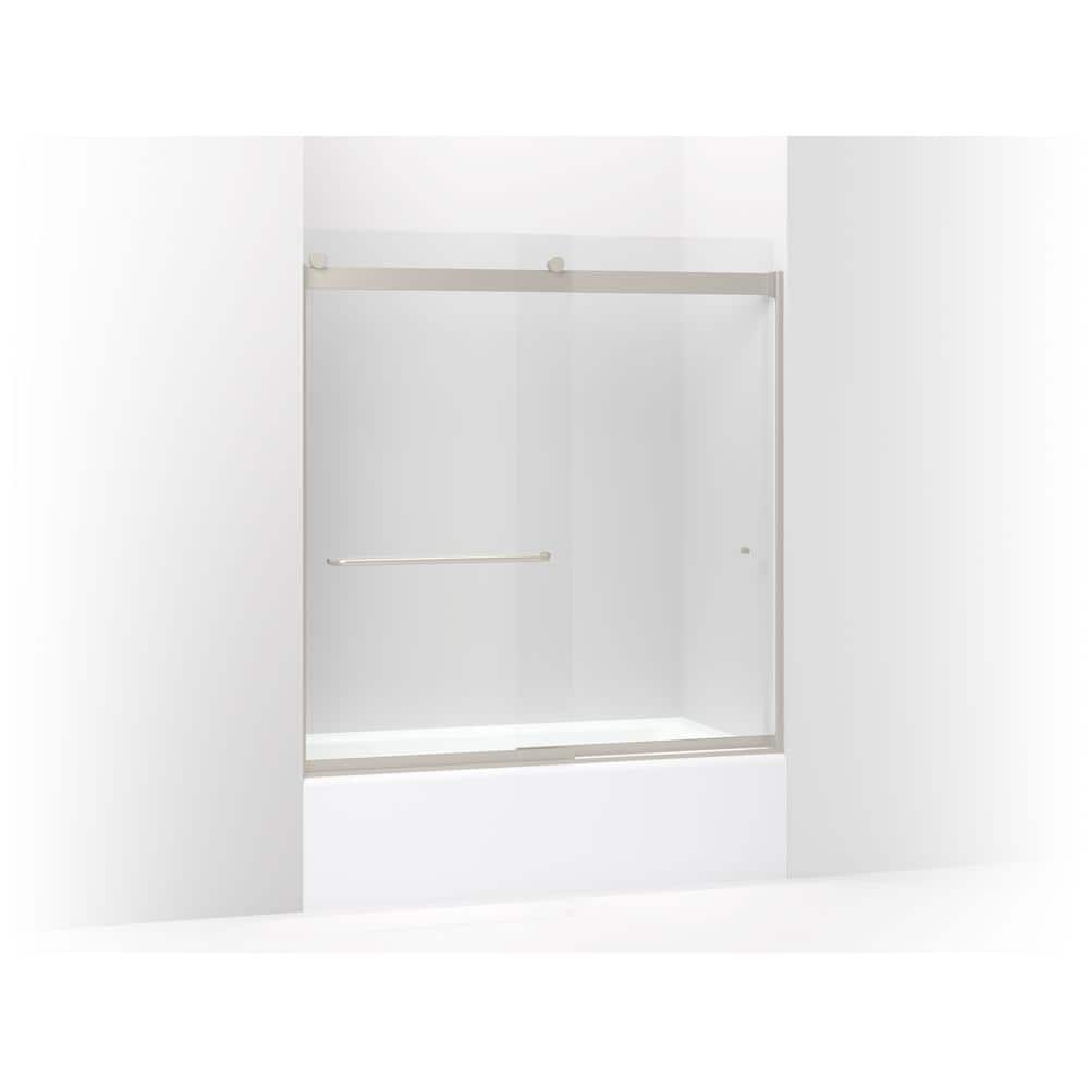 Levity 57-60 in. W x 62 in. H Frameless Sliding Shower Door in Bright Polished Silver with Towel Bar price history on PriceWatchPro