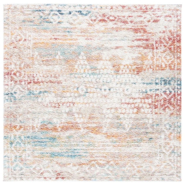 Cal Rugs SAFAVIEH Calista 7 ft. x 7 ft. Ivory/Beige Geometric Medallion Square ...
