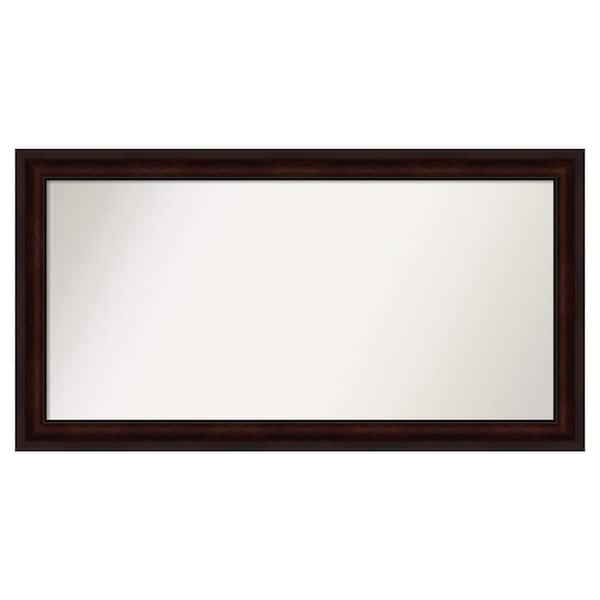 Amanti Art Coffee Bean Brown 51.25 in. x 27.25 in. Custom Non-Beveled Satin Recyled Polystyrene Framed Vanity Wall Mirror