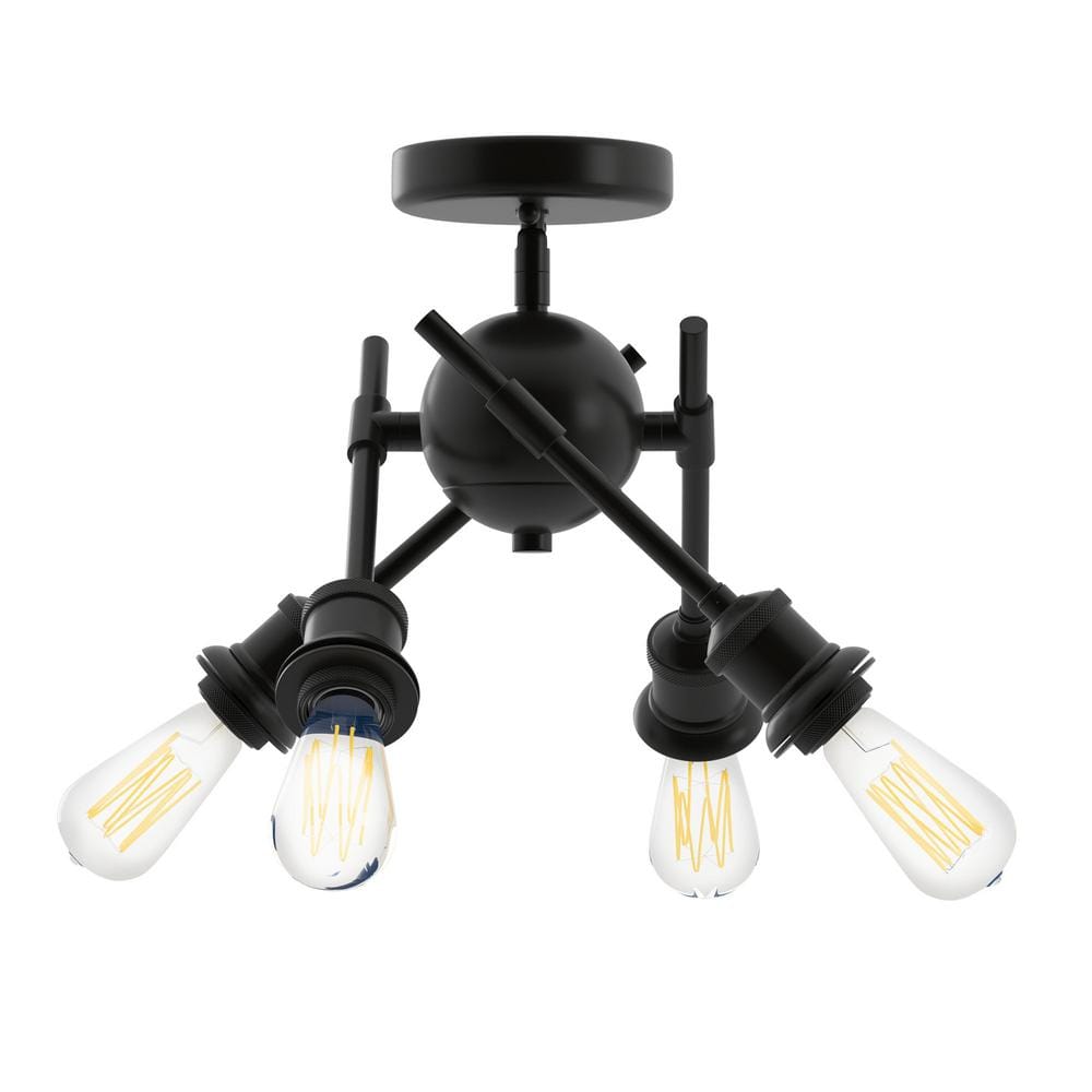 Axel 15.75 in. 4-Light Matte Black Semi-Flush Mount price history on PriceWatchPro