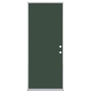 32 in. x 80 in. Flush Left Hand Inswing Conifer Painted Steel Prehung Front Exterior Door No Brickmold in Vinyl Frame