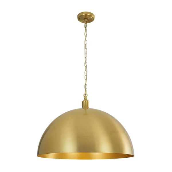 Y'INSP Hinton 60-Watt 1 Light Gold Industrial Dome Pendant Lights Farmhouse Hanging Ceiling Light Fixture Modern Chandelier