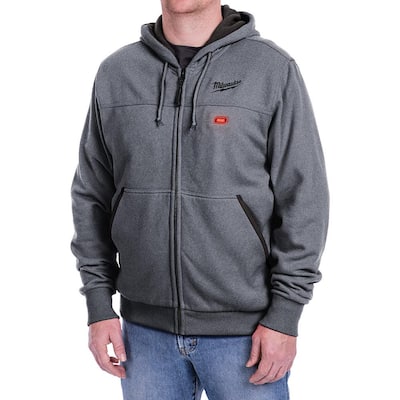 Men's Small M12 12-Volt Lithium-Ion Cordless Gray Heated Hoodie (Hoodie Only)