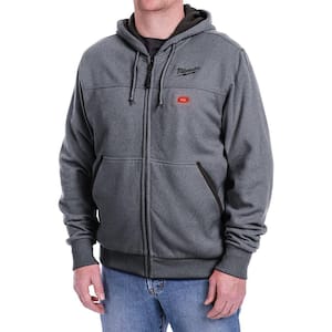 Men's Large M12 12-Volt Lithium-Ion Cordless Gray Heated Hoodie (Hoodie Only)